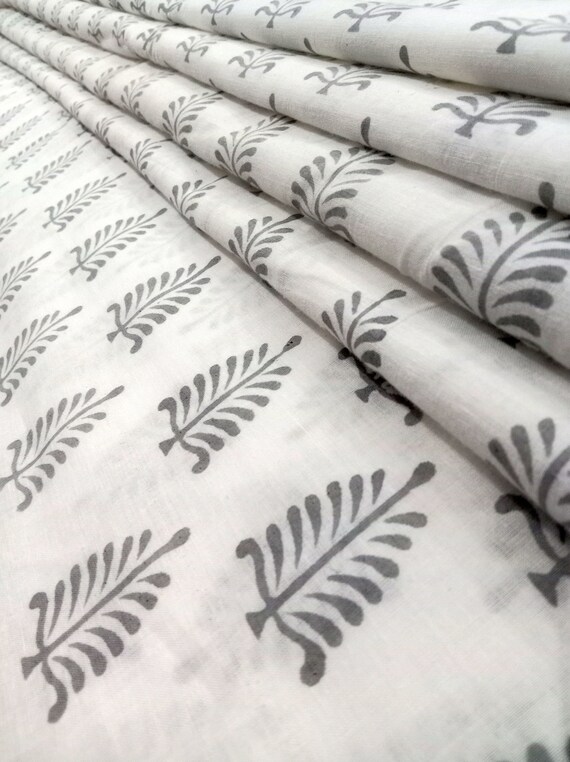 Indian Hand Block Print Fabric Floral Print Fabric Indian Etsy