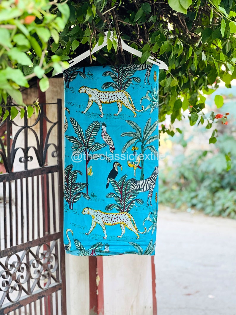 New Animal Print Upholstery Fabric, Indian Soft Cotton Fabric by the