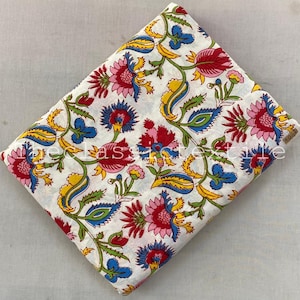 Indian Hand Block Print Fabric, Floral Cotton Fabric, Block Print Fabric, Sewing Fabric, Quilting Fabric, Handmade Fabric, Fabric By Yard