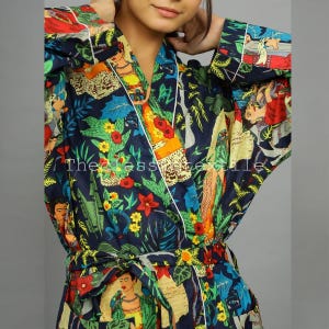 Cotton Kimono, Bathrobe, Gift, Frida Kimono for her Floral Kimono Robe, Beach Cover Up, Bridal Robes, Bridal Robes, Bridesmaids Gifts SALE!