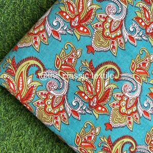 Beautiful Hand Block Printed Fabric, Cotton Fabric, Indian Fabric, fabric by yard, Block Printed Cotton womens clothing