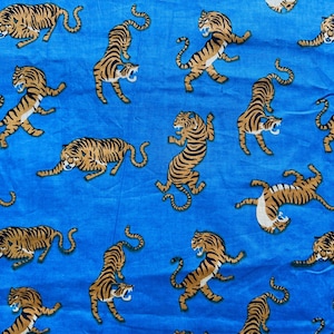 New Animal Print Cotton Fabric, Tiger Print Fabric, Indian Soft Cotton Fabric By The Yard, Dressmaking Fabric, Sewing Fabric, Kids Fabric
