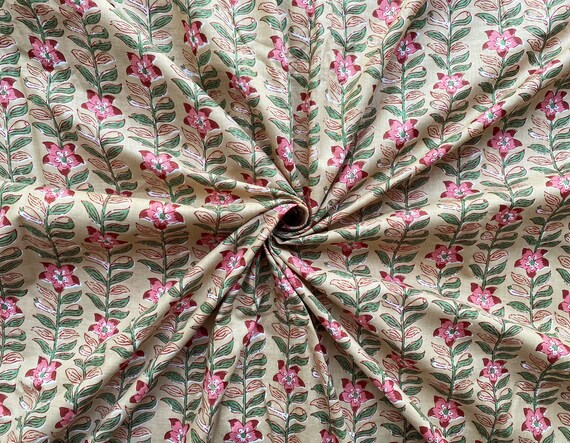 New Floral Cotton Fabric, Indian Fabric, Block Print Fabric by the the  Yard, Handmade Fabric, Dress Fabric, Sewing Fabric, Women's Clothing - Etsy