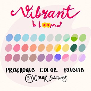 VIBRANT BLOOMS Procreate Color Palette/Color Swatches/Instant Download