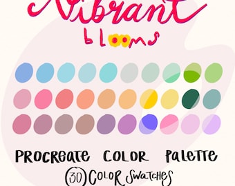 VIBRANT BLOOMS Procreate Color Palette/Color Swatches/Instant Download