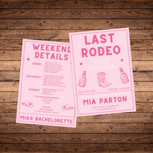 Last Rodeo Bachelorette Invite Template Nashville Bachelorette Itinerary Printable Western Bachelorette Invitation Cowgirl Bachelorette