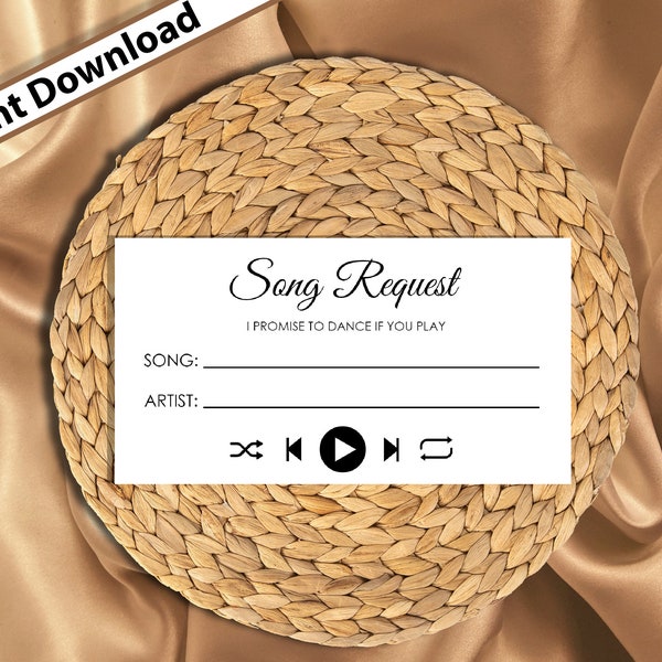 Wedding Song Request Card, I Promise to Dance Request Card, Printable Wedding DJ Request, Instant Download, Song Request Card Printable