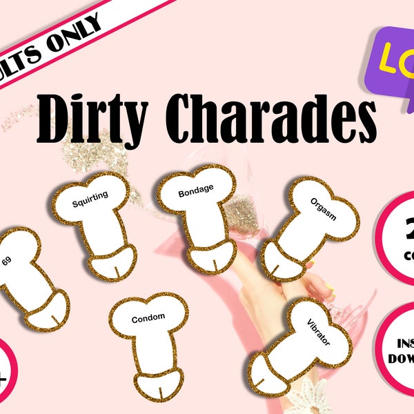 Dirty Charades Penis Cards / Bachelor Party game / Bachelorette Party Game / Hens Night / Stag Night / Adult party Game / Instant download