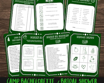 Camp Bachelorette Party Game Bundle, Bachelorette Scavenger Hunt, Lake Bachelorette Games, Wild in the Woods, Printable Glamping Party Games