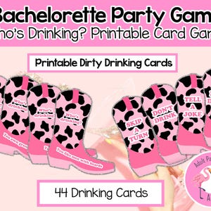 Juego de beber "Despedida de soltera vaquera", tarjetas de despedida de soltera sucia (descarga digital)