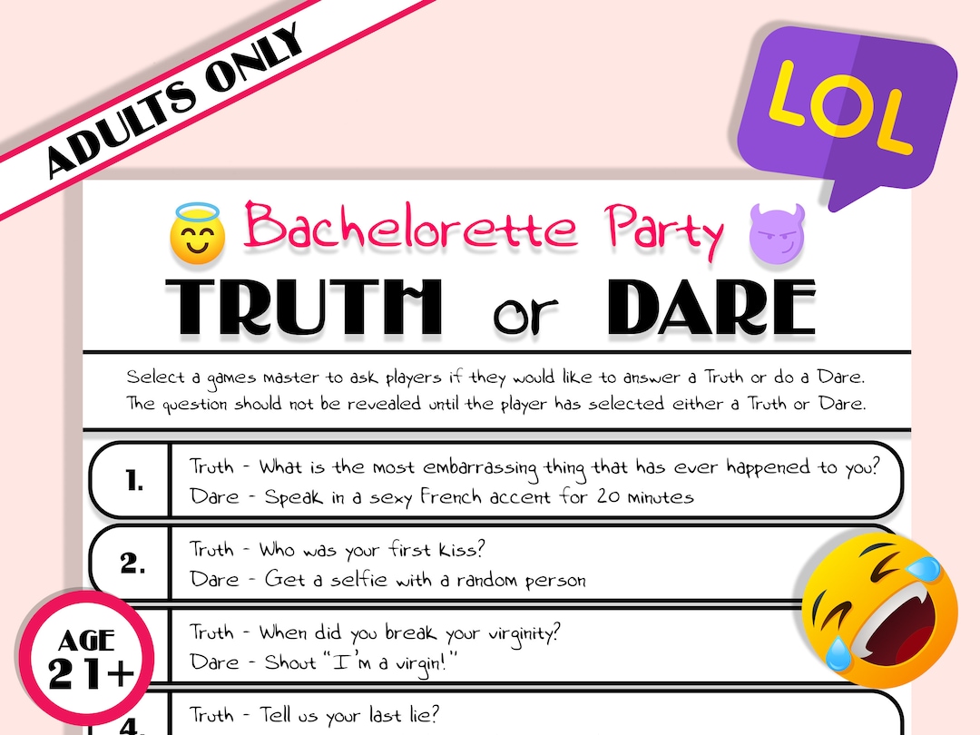 Truth or Dare - Bachelorette Party Game / Hens Night / Hen Party Game ...