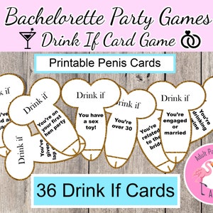 Bachelorette Drinking Game, Dirty Drink If Game, Girls Night Games, Hen party, Bridal Party, Printable Card game , Drinking Game, Drink If image 4
