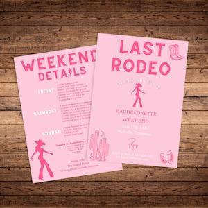 Last Rodeo Bachelorette Invite Template Nashville Bachelorette Itinerary Printable Western Bachelorette Invitation Cowgirl Bachelorette