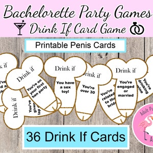 Bachelorette Drinking Game, Dirty Drink If Game, Girls Night Games, Hen party, Bridal Party, Printable Card game , Drinking Game, Drink If