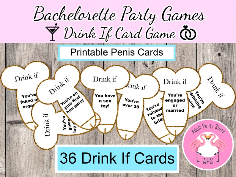 Bachelorette Drinking Game, Dirty Drink If Game, Girls Night Games, Hen party, Bridal Party, Printable Card game , Drinking Game, Drink If image 1