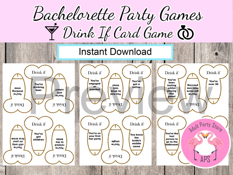 Bachelorette Drinking Game, Dirty Drink If Game, Girls Night Games, Hen party, Bridal Party, Printable Card game , Drinking Game, Drink If image 3