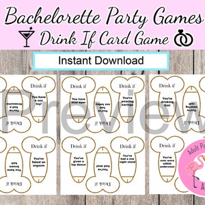 Bachelorette Drinking Game, Dirty Drink If Game, Girls Night Games, Hen party, Bridal Party, Printable Card game , Drinking Game, Drink If image 5