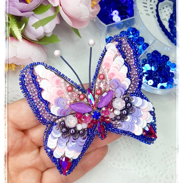 Butterfly brooch beadwork high quality materials  gift