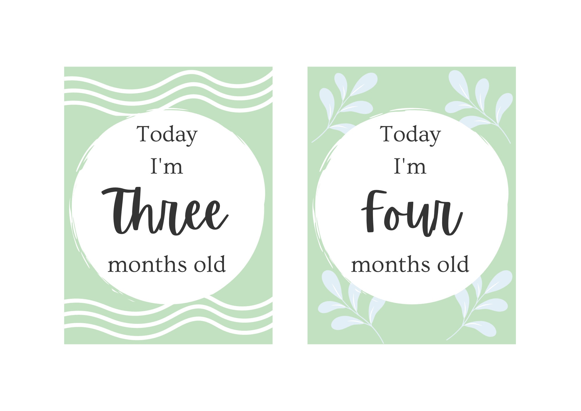 Printable Baby Milestone Cards, Baby Monthly Cards, Digital Download ...