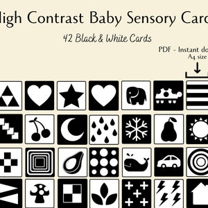 42 Printable Sensory Flashcards High-contrast Newborn Cards - Etsy