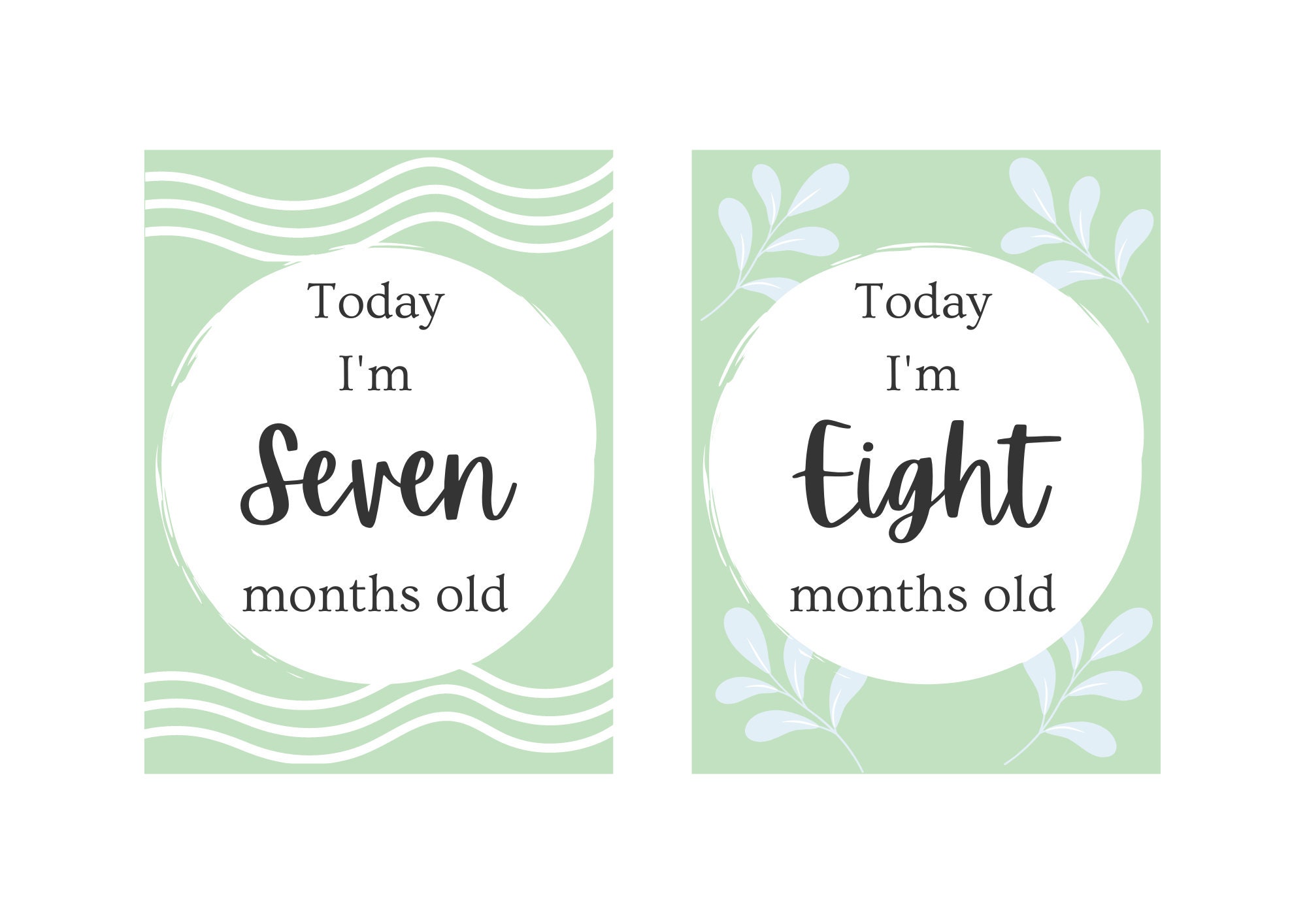 Printable Baby Milestone Cards, Baby Monthly Cards, Digital Download ...