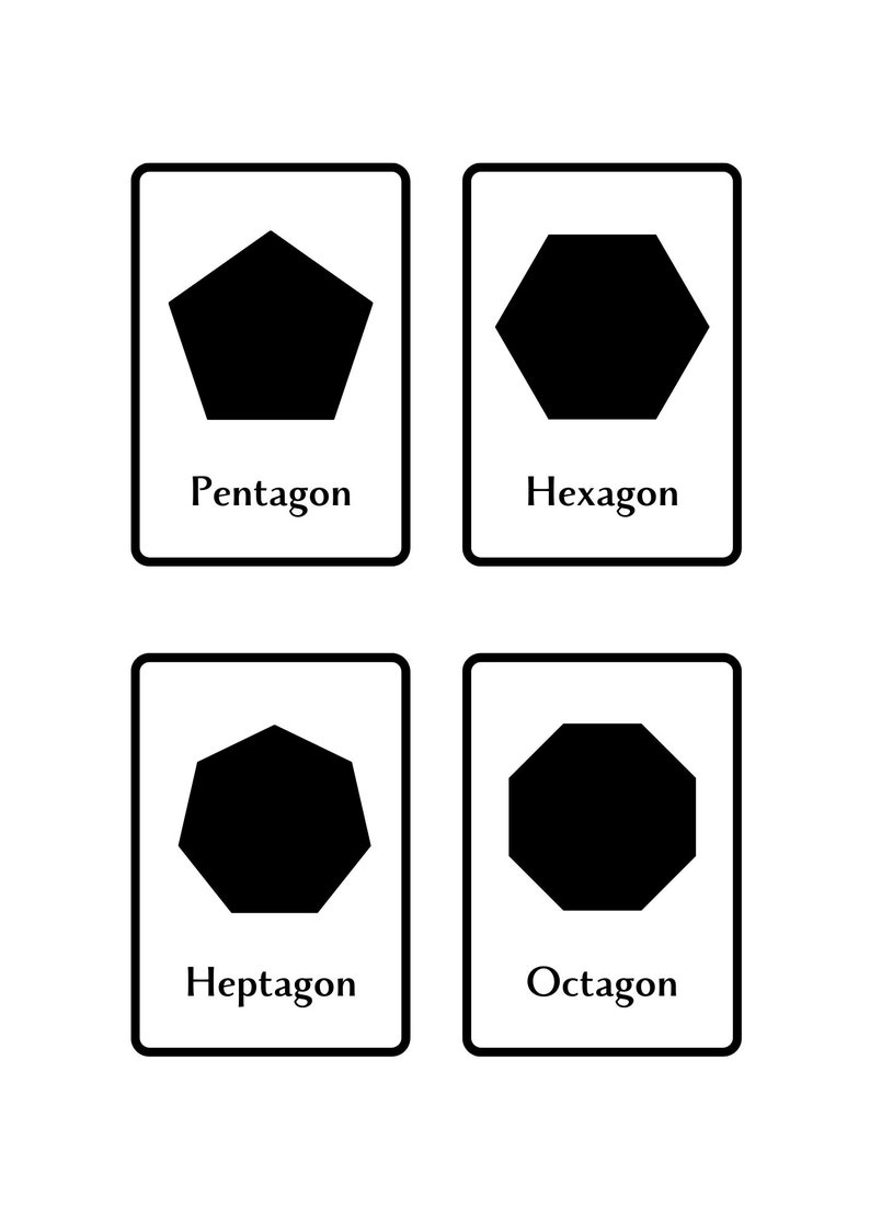 Shapes Flashcards, Digital Download, Montessori Material, Preschool ...