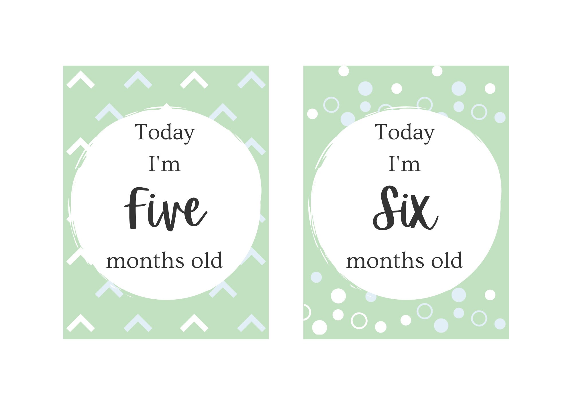 Printable Baby Milestone Cards, Baby Monthly Cards, Digital Download ...
