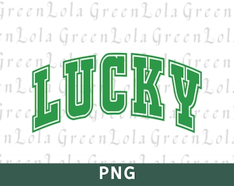 Lucky Varsity Png, Lucky Png Sublimation Design, St Patrick's Day Png, Retro Shamrock Png, St. Paddy's Day Png, St Patricks Clover Png