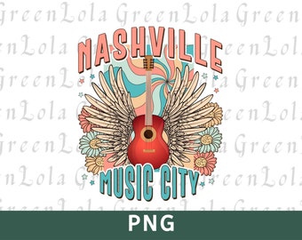 Nashville Music City PNG Sublimation Design Country Music Png Western Png Music City Sublimation Design Download