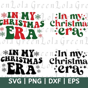 In My Christmas Era SVG PNG, Weihnachten Ära SVG, Weihnachten Shirt SVG, Frohe Weihnachten SVG, Groovy Weihnachten SVG, Wellig Weihnachten SVG, Retro