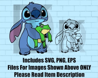 Stitch With Frog Cute SVG, PNG, EPS File! Cricut, Digital, Printable