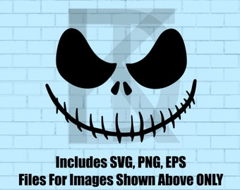 Jack Skellington Nightmare Face SVG, EPS, PNG File! Cricut, Digital, Printable