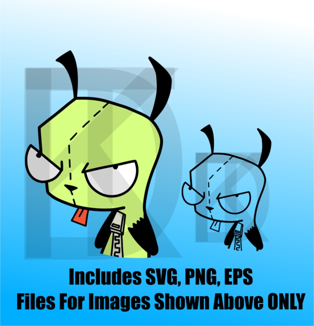 Angry Gir Zim the Invader Cartoon SVGPNGEPS File Cricut - Etsy