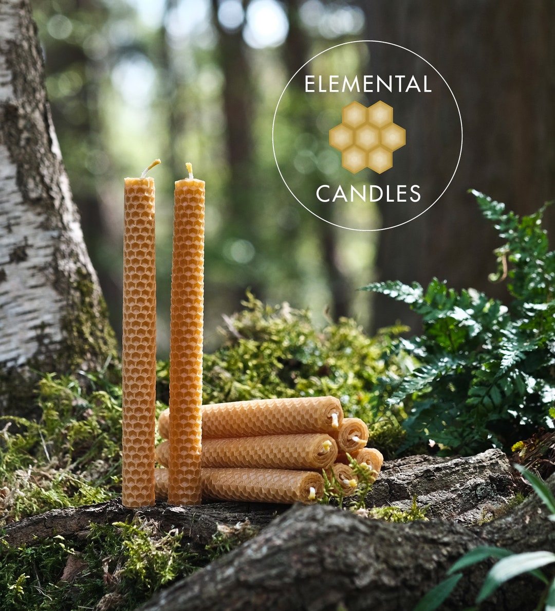 8 X 100 Pure & Natural Yellow Beeswax Candles Made