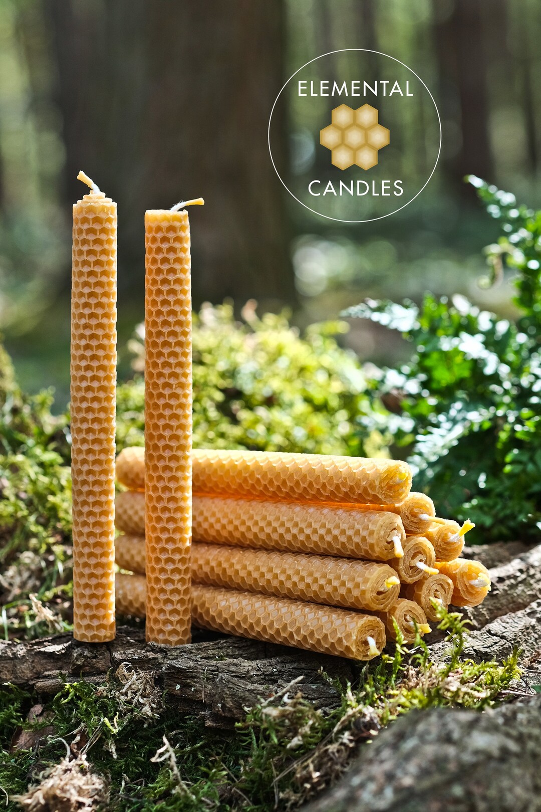 12 X 100 Pure & Natural Yellow Beeswax Candles Made