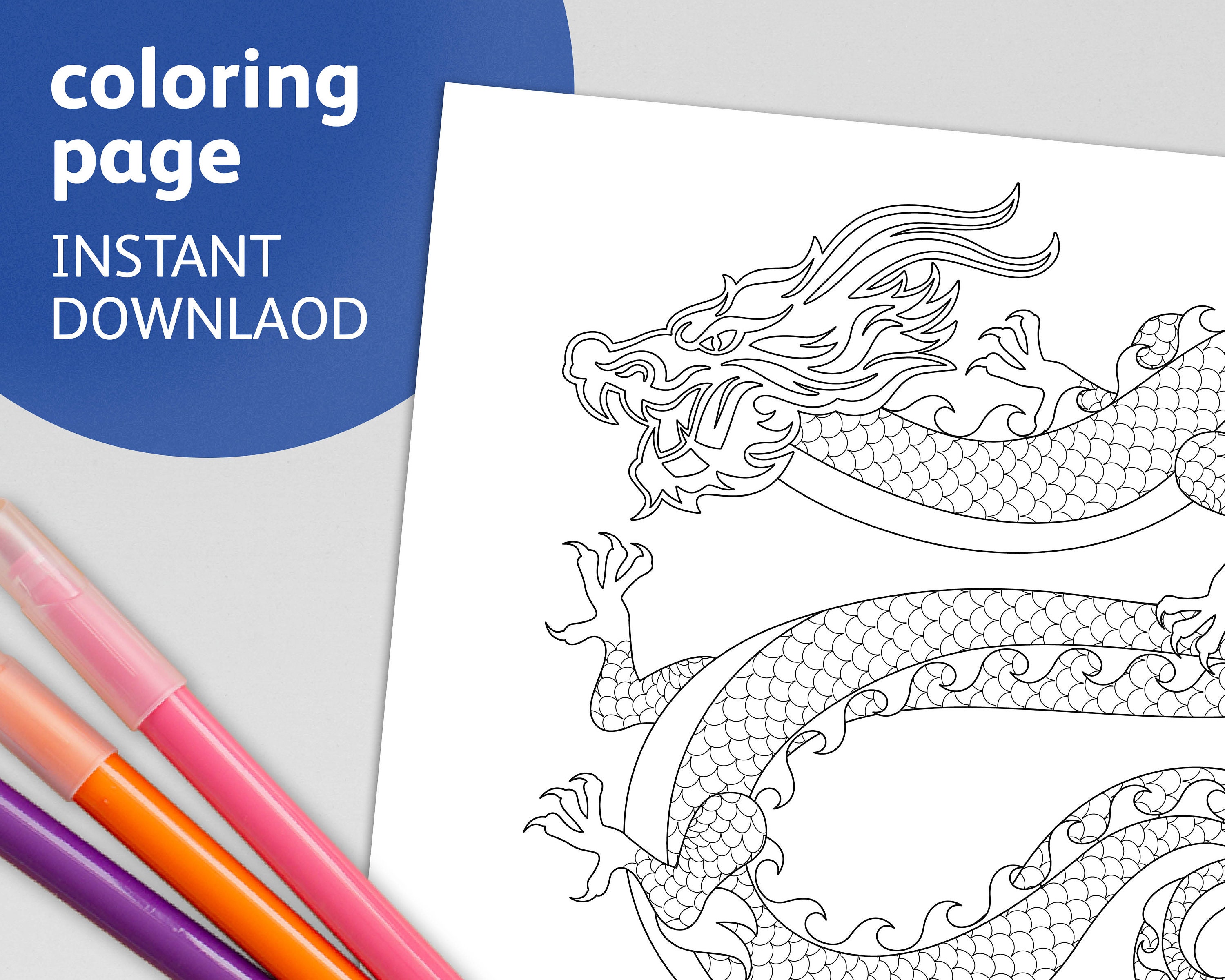 Chinese New Year Dragon Coloring Page