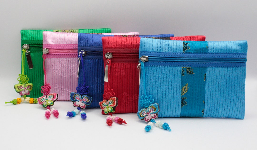 Korean Wallet Purse Embroidered Coin Purse Zipper Etsy