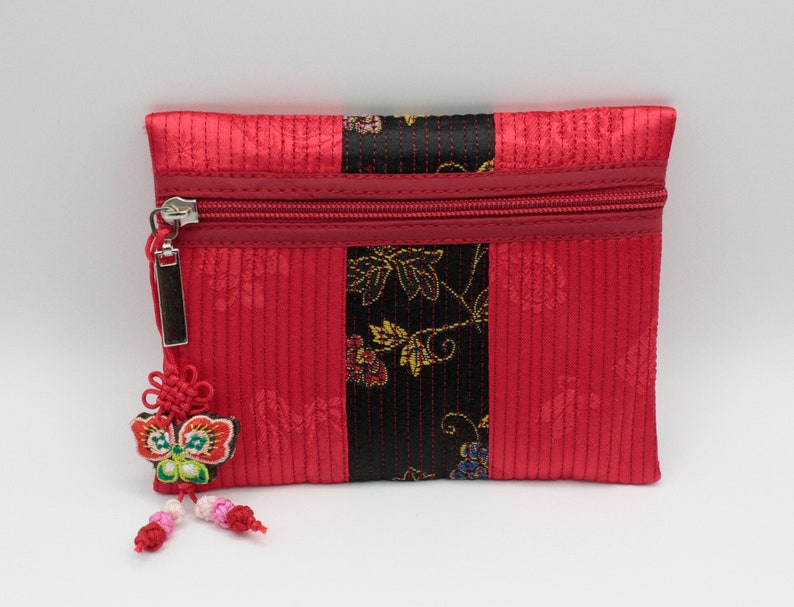 Korean Wallet Purse Embroidered Coin Purse Zipper Etsy