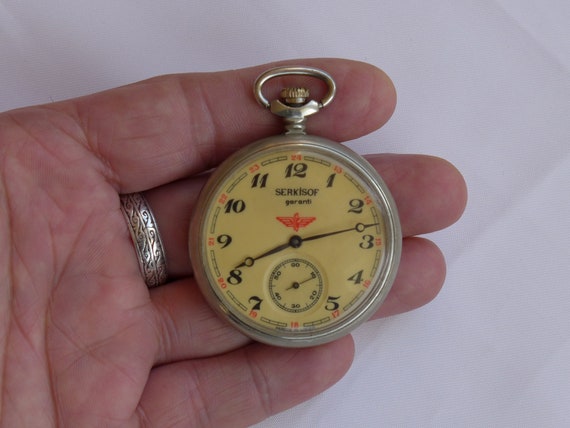 Serkisof Pocket Watch Made in USSR Vintage Turkish Railway Pocket Watch From 60 s. Etsy UK
