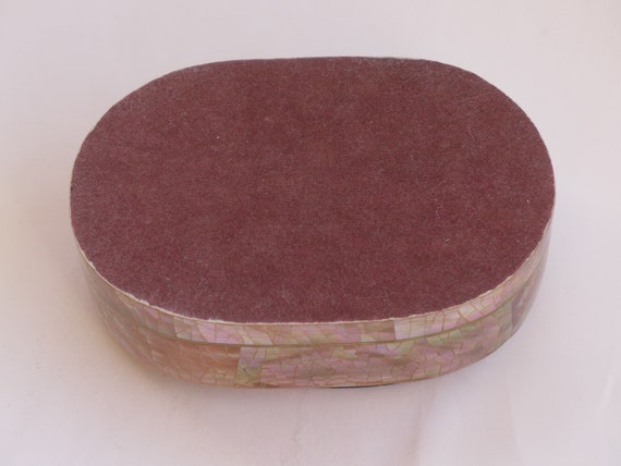 Antique Pink Mother-of-Pearl & lacquer Box Jewelr… - image 9