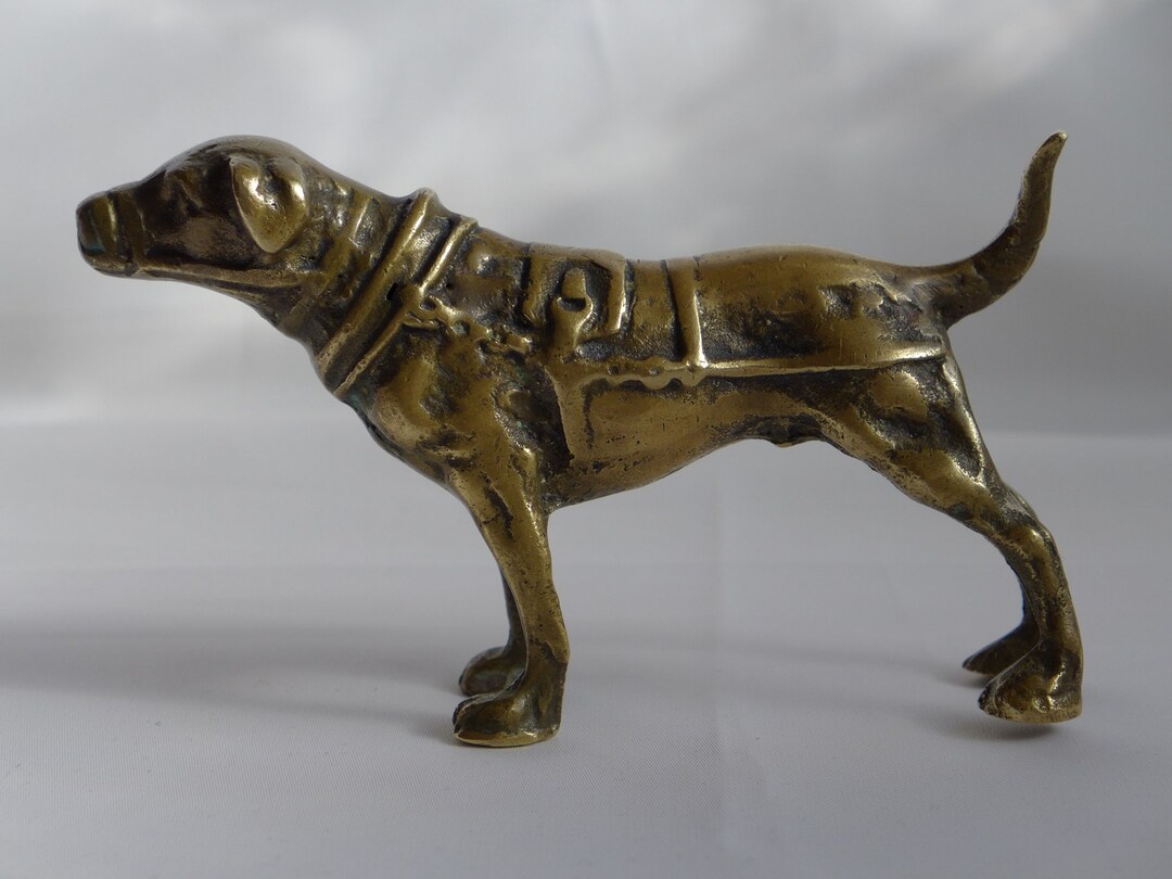 Vintage Brass Dog Figurine Sculpture Dog Statue Collectibles Etsy