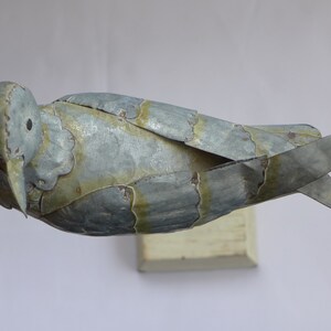 Picture of Vintage Folk Art Galvanized Bird Statue With Stand - Etsy