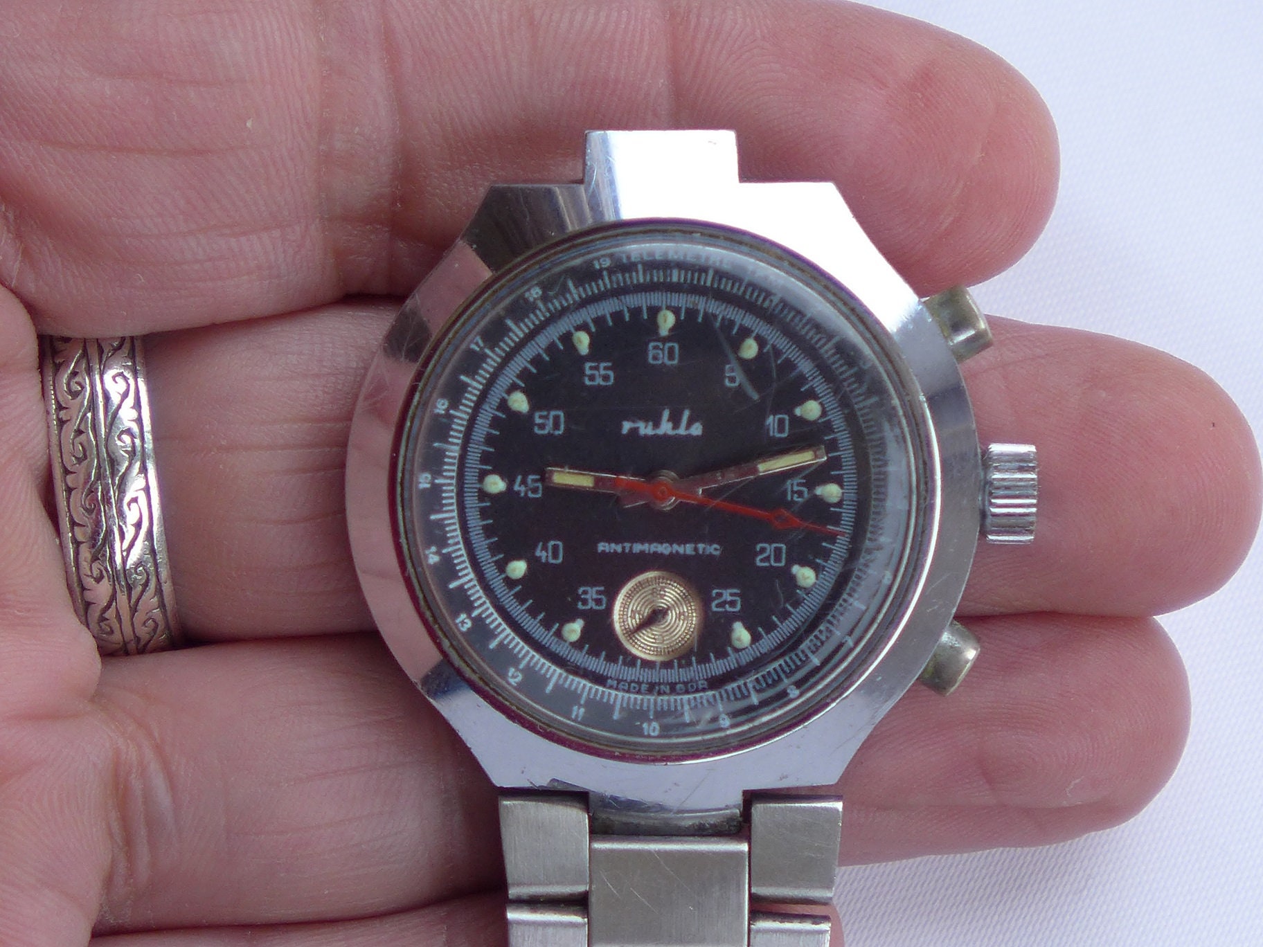 Orologio da polso da uomo con cronografo vintage Ruhla a carica manuale  degli anni '70 - Etsy Italia