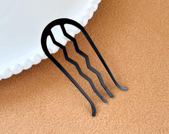 Haarkam met 4 tanden, metalen kam, zijkam, doe-het-zelfkammen, blanco haarkammen, doe-het-zelf knotpen, blanco speldje, kammen