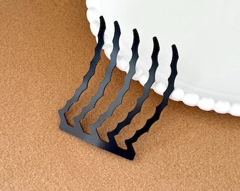 5-Tooth hair comb metal hair comb ,Hair side comb,DIY combs,Blank barrette,Hair comb,Black Hair Comb,Hair Fork