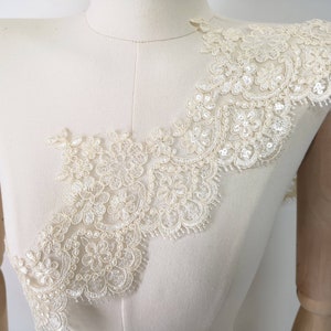 Champagne Sequins Lace Trim,Eyelashes Lace Fabric,Wedding Bridal Veil Lace Fabric,DIY Lace Sewing Supplies