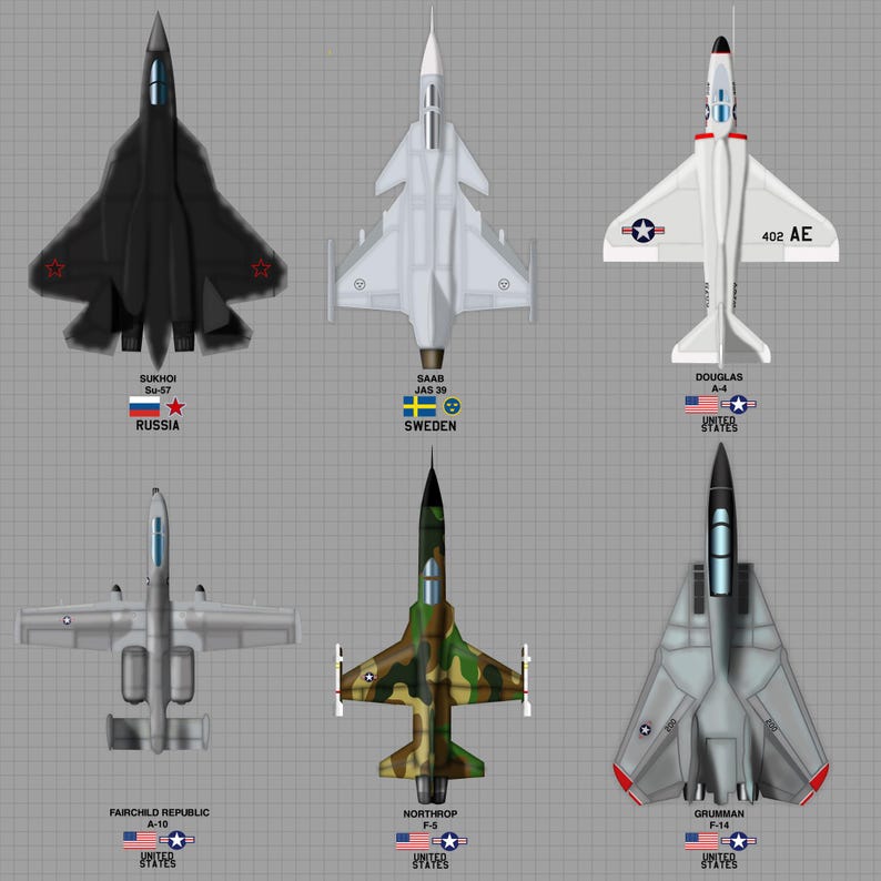 Combat Aircraft PNG: 34 Fighter Jet Clipart (300dpi) - Etsy