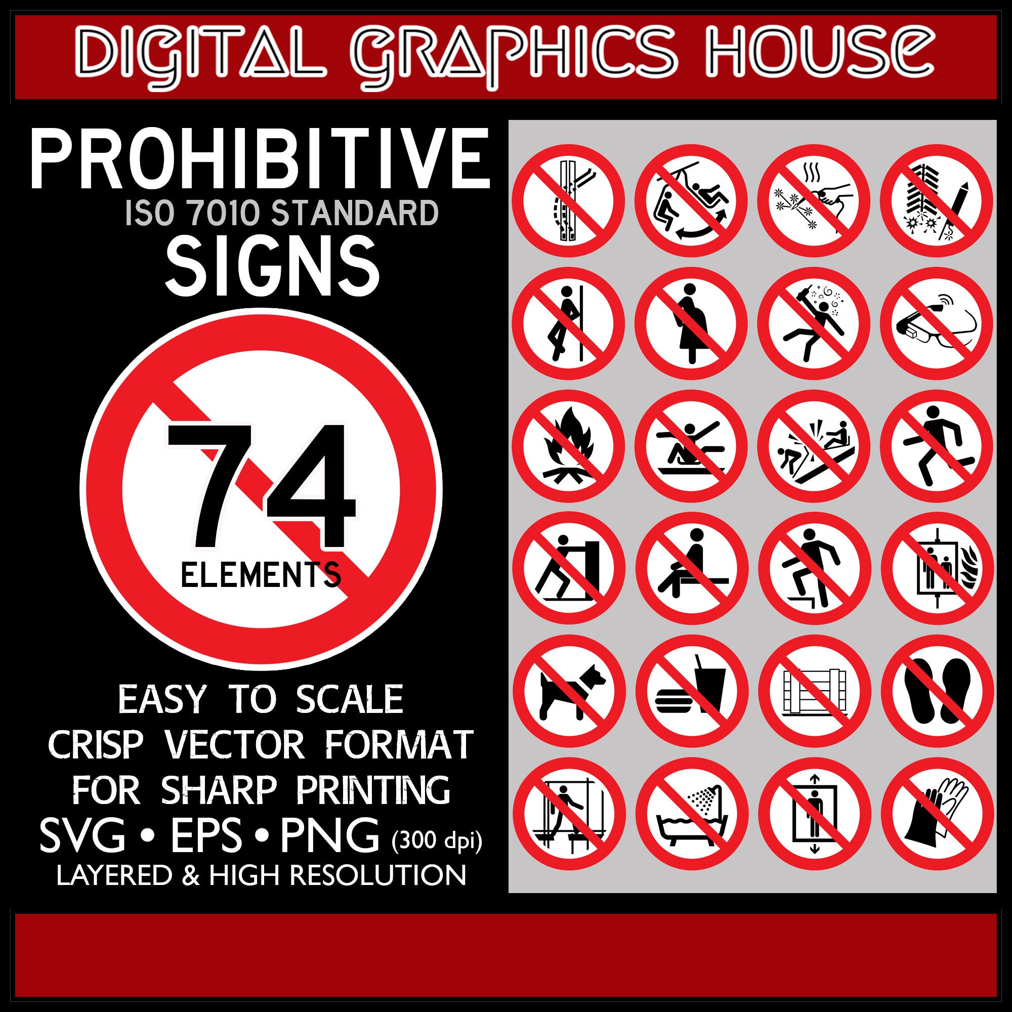 ISO 7010 Schilder, ISO Verbotsschilder, Vektor ISO 7010 Zeichenkunst, kein Schild Clipart, kein Schild svg, rotes Kreis-Schrägstrich-Zeichen, nicht erlaubtes Symbol