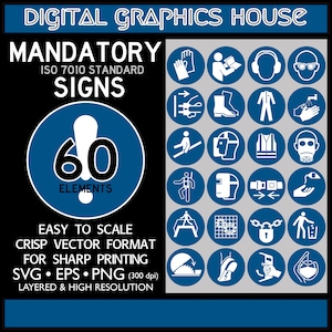 Sinal ISO 7010, sinal obrigatório ISO, sinal ISO 7010 vetorial, clipart de sinal de segurança, sinal de exigência svg, sinal de ação obrigatória, sinal de círculo azul