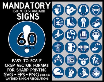ISO 7010-Zeichen, ISO-Pflichtschild, Vektor-ISO 7010-Zeichen, Sicherheitsschild-Clipart, Anforderungszeichen svg, Pflichtaktionszeichen, blauer Kreis